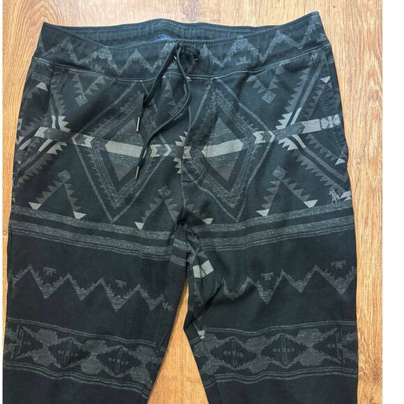 Polo Ralph Lauren Aztec Print Joggers Black Size Medium - Picture 2 of 6